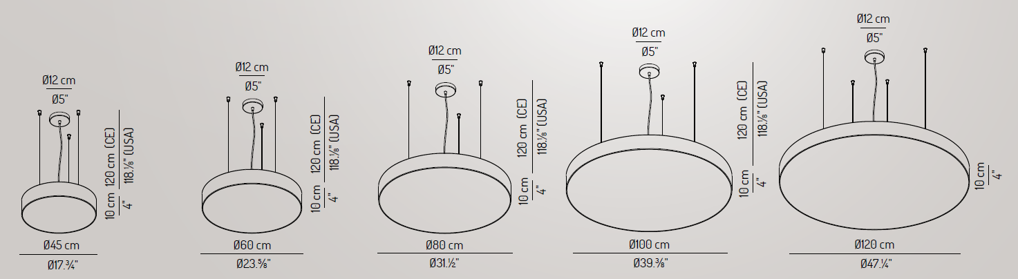 lampara colgante slim medidas